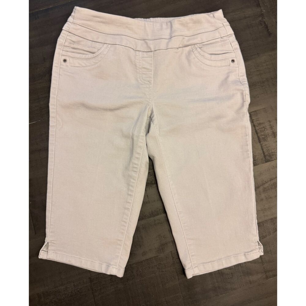 Westbound Petites Stretch Capris Light Gray - Sz 2P